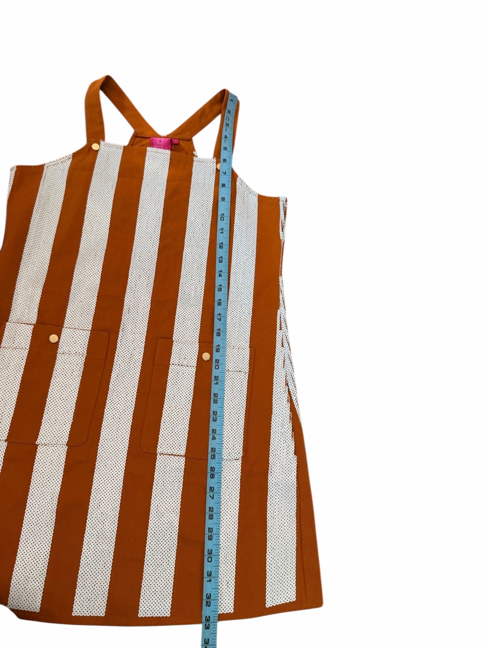 Queen of Sparkles Burnt Orange White Sequin Striped Overall Dress Womens Sml NWT - Picture 11 of 11